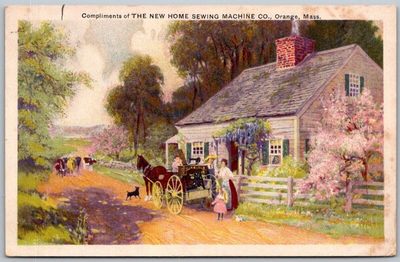 Orange Massachusetts 1910 Postcard The New Home Sewing Machine Company