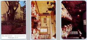 3 Postcards WASHINGTON D.C. ~ Exterior/Interior TALLY HO RESTAURANT 1950s-60s