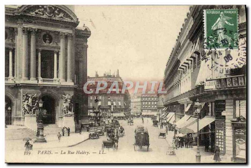 Old Postcard Paris Opera La Rue Halevy