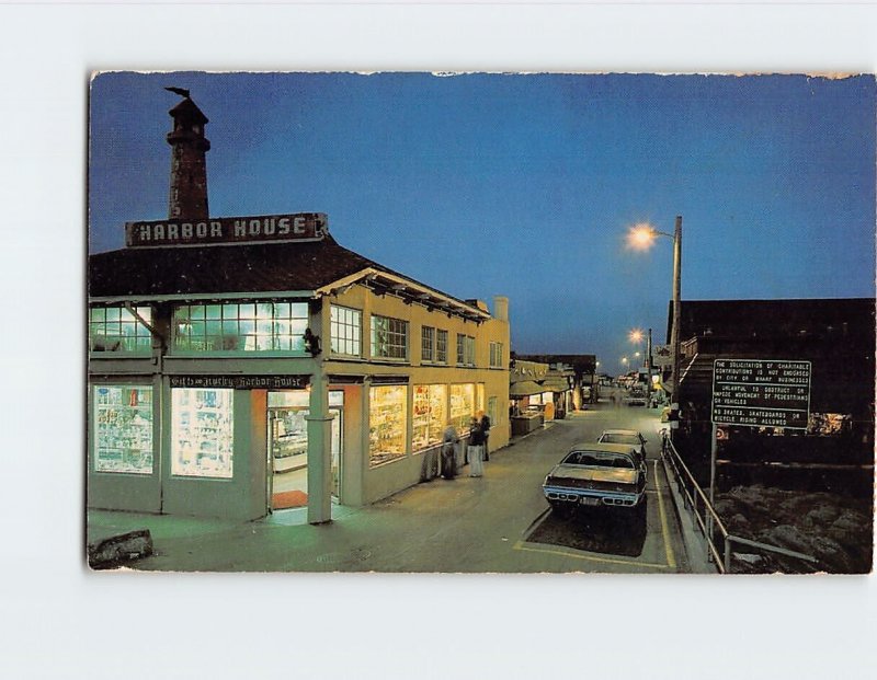 Postcard Fishermans Wharf at night Monterey California USA