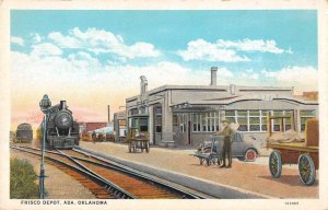 Ada Oklahoma Frisco Depot Train Station Vintage Postcard AA43022