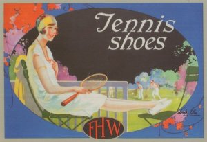 Tennis Shoes FHW Sports Poster Advertising Postcard