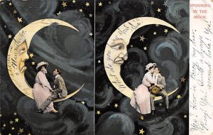 Spooning in the Moon Postcard