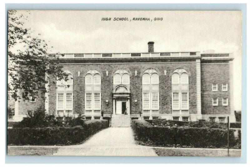 1910s High School, Ravenna, OH Postcard F74