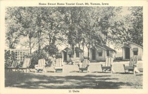 Postcard 1952 Iowa Mt Vernon Home Sweet Home Tourist Court Tichnor 22-13198