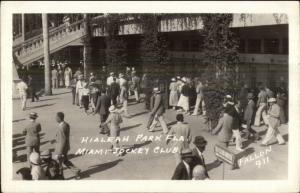 Miami FL Hialeah Park Jockey Club Real Photo Postcard 