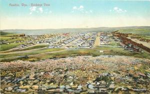 C-1910 RAWLINS WYOMING Birdseye View Pacific Novelty CO postcard 4276