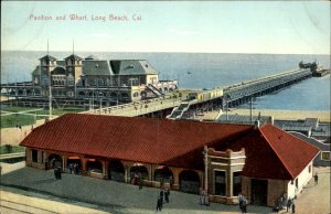 Long Beach California Pavilion and Wharf c1900-20s Vintage Postcard