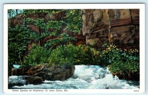 ALTON, Missouri MO ~ GREER SPRING on Highway 19  Oregon County c1940s Postcard