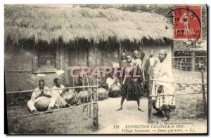 Postcard Old Colonial Exhibition 1907 Village Sudanese Dance Guerriere Paris TOP