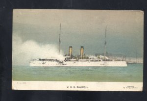 UNITED STATES NAVY WARSHIP USS RALEIGH VINTAGE POSTCARD STONY IDLAND ILLINOIS