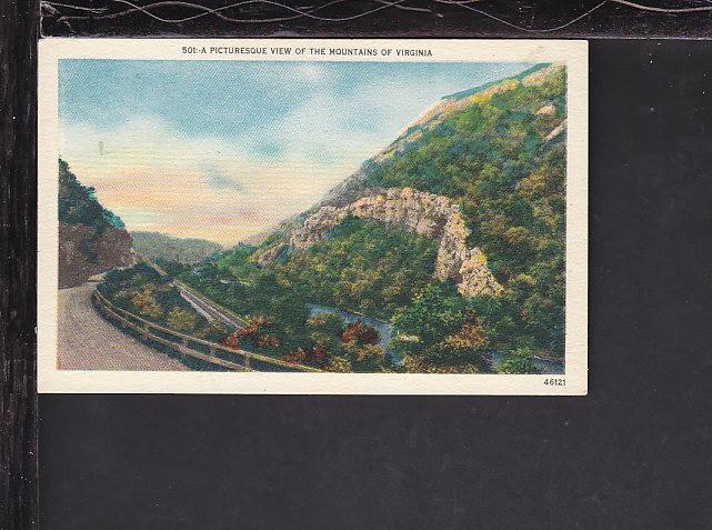 Picturesque View of the Mountains,VA Postcard 