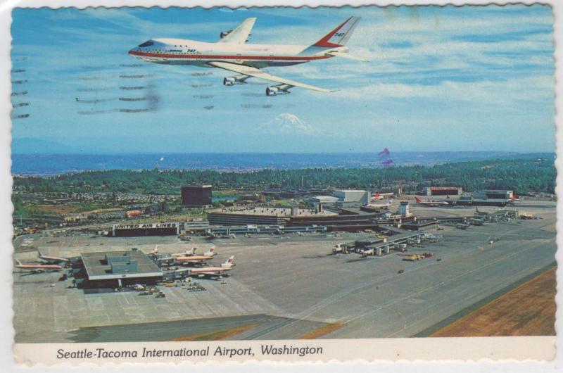 Seattle Tacoma Sea-Tac International Airport Washington Aerial View Postcard