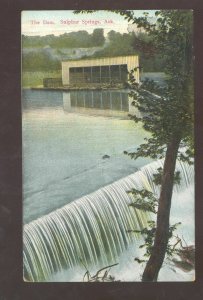 SULPHUR SPRINGS ARKANSAS THE DAM VINTAGE POSTCARD 1909