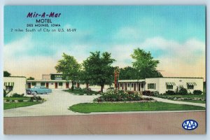 Des Moines Iowa IA Postcard Mir-A-Mar Motel Exterior Roadside c1940's Vintage