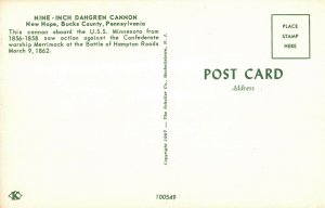 Nine-inch Dahgren Cannon New Hope Pennsylvania Postcard 2R3-376