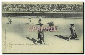 Old Postcard Bullfight Bullfight Preparation with banderillas