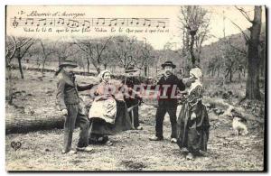 Old Postcard Folklore Auvergne The bourree
