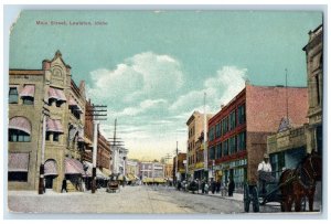 Lewiston Idaho Postcard Main Street Buildings Horse Carriage 1910 Vintage Posted