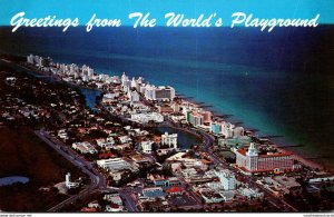 Florida Miami Beach Aerial View Looking North 1960