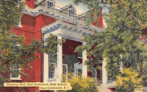 RI, Rhode Island  EAST GREENWICH HIGH SCHOOL~Eastman Hall   c1940's Postcard