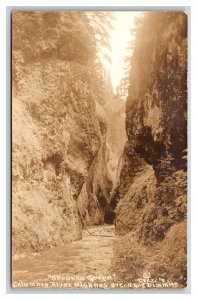 RPPC Oneonta Gorge Along Columbia River Highway Oregon UNP Dimmitt Postcard V6