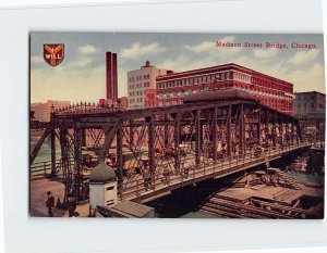 Postcard Madison Street Bridge, Chicago, Illinois