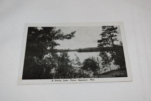 A Pretty Lake View Spooner Wisconsin Court Card