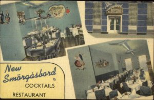 Washington DC New Smorgasbord Restaurant Linen Postcard