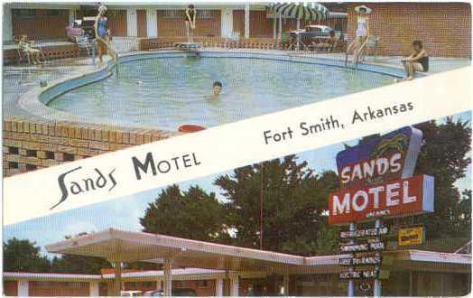 Sands Motel, 611 North Eleventh St. Fort Smith, Arkansas, AR, Chrome