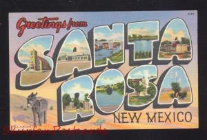 SANTA ROSA NEW MEXICO ROUTE 66 GREETINGS FROM LARGE LETTER LINEN POSTCARD NM