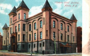 Vintage Postcard 1909 Roman Catholic Union Building Landmark Albany New York NY