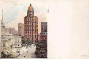 CITY HALL PARK NEW YORK HARBOR POSTCARD (c. 1905)