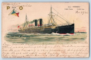 Greenock Inverclyde Scotland Postcard Cunard Line S.S. Arabia 1906 Posted