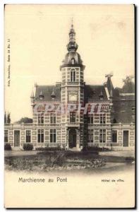 Belgie Belgium Marchienne bridge Postcard Old City Hall