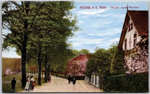 Hügel A.D. Ruhr Straße Nach Werden Germany Pathway Trees Attraction Postcard