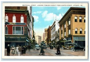 c1940 Whitehall Street Looking Toward Viaduct Hunter St Atlanta Georgia Postcard