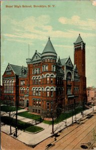 Vtg 1910s Boys High School Brooklyn New York NY Postcard