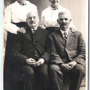 ID'd c1910s Old Married Couple RPPC Man Women Real Photo Ida Ben Willoughby A159