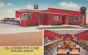 J82/ Sylacauga Alabama Postcard c1940s Coffee Pot Caf� Interior  182