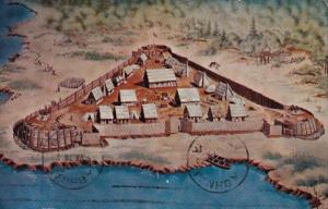 Virginia Jamestown Artist's Conception Of James Fort 1978