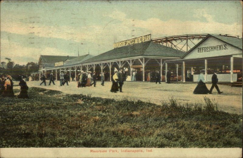 Indianapolis IN Riverside Park 1909 Used Postcard