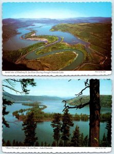 2 Postcards ST. MARIES, Idaho ID ~ St. Joe River LAKE CHATCOLET Aerial c1970s