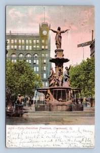 Tyler-Davidson Fountain Cincinnati Ohio OH 1908 DB Postcard O1