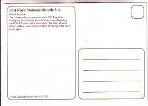 Port Royal National Historic Site, Nova Scotia, 5 X 7 Inch Postcard