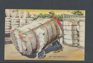 Post Card Cotton Bale From Southern States Going To Europe