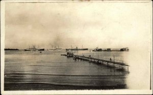 Muell Fiscal Punta Arenas, Chile  c 1910 Real Photo Postcard SHIPS