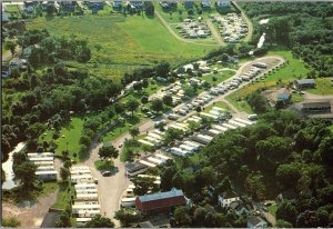 Aerial View A.E. Whidden Trailer Court, Antigonish Nova Scotia Postcard J45