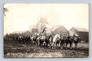 1915 RPPC Horse Cavalry Troop B Home Company Lone Tree Iowa Croziers Photo