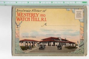 Westerly and Watch Hill Rhode Island Souvenir Postcard Folder Vintage AA110827